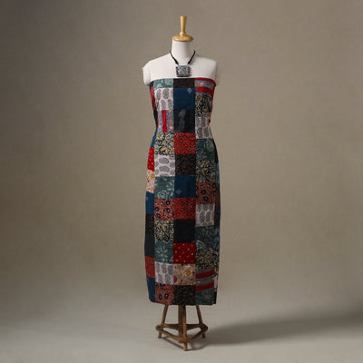 Multicolour Hand-Stitched Mosaic Cotton Kurta Material