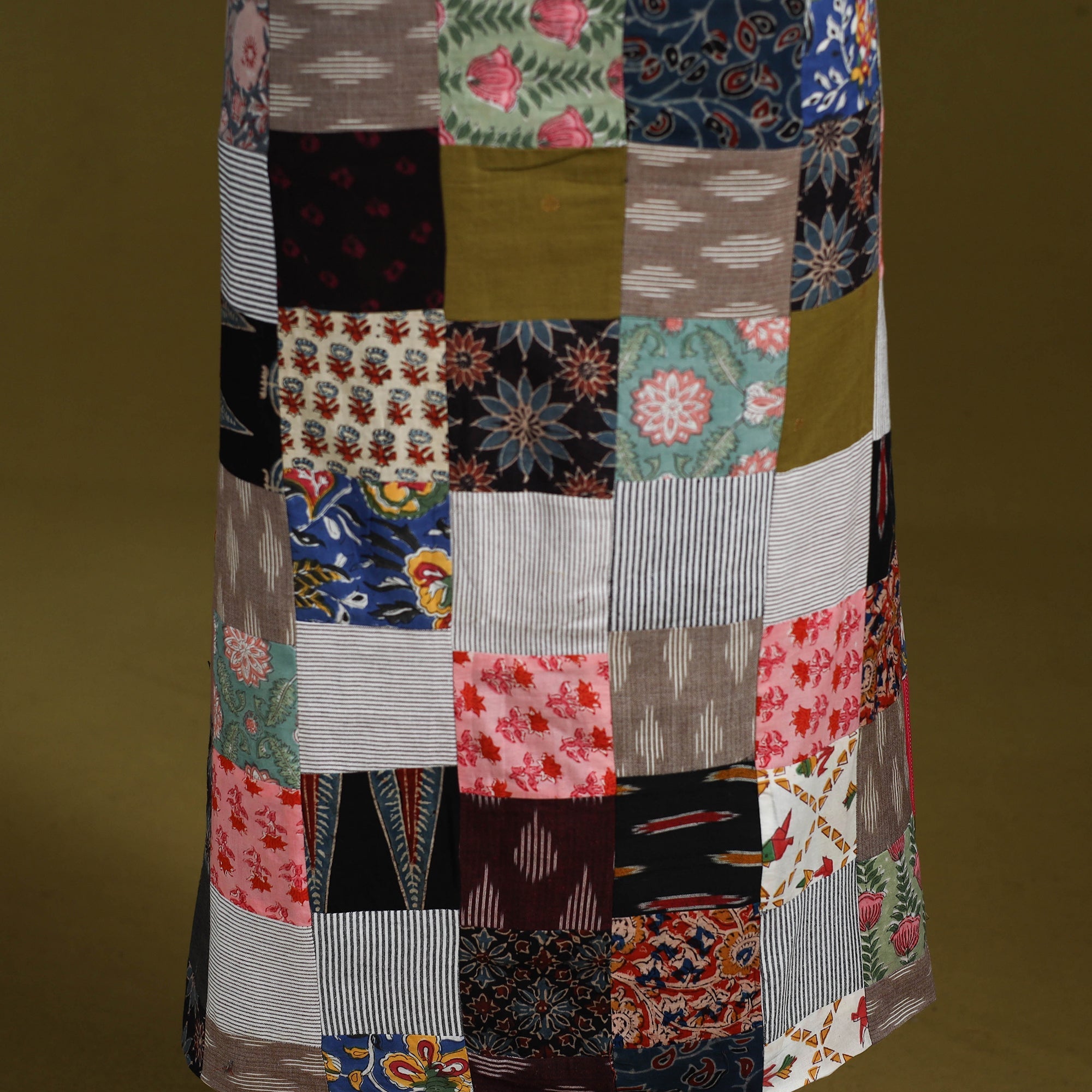 Hand-stitched mosaic cotton unstitched kurta material