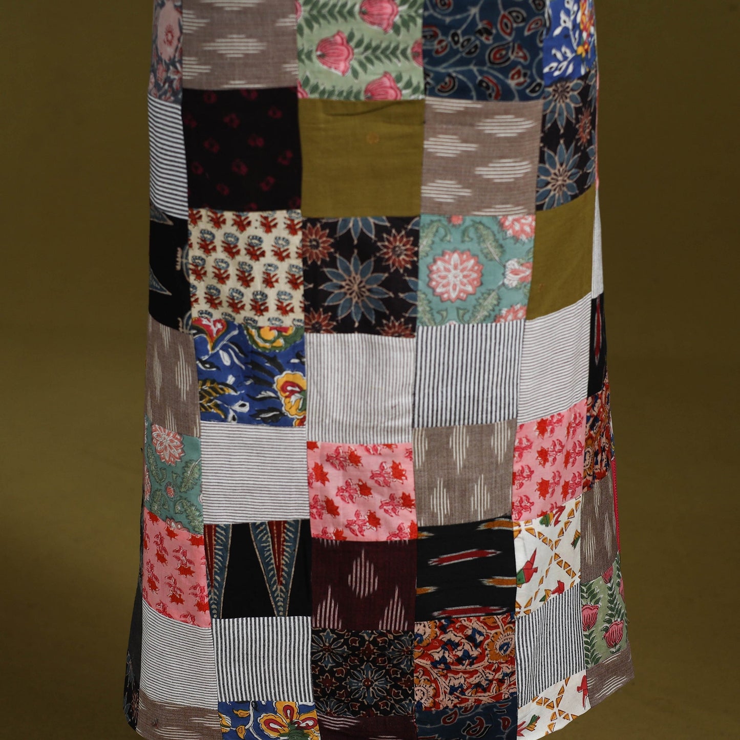 Hand-stitched mosaic cotton unstitched kurta material