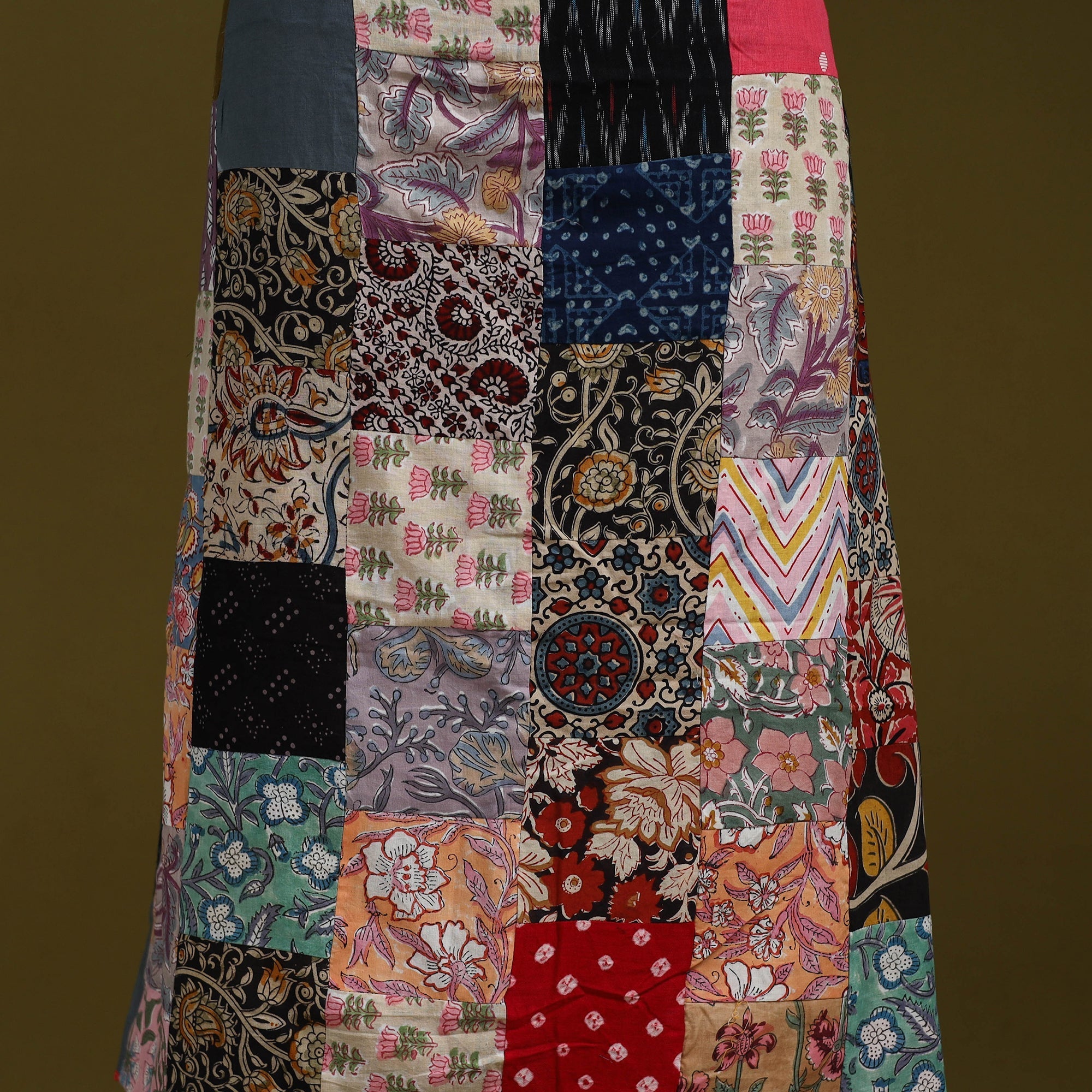 Hand-stitched mosaic cotton unstitched kurta material