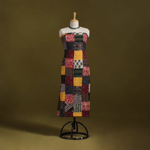 Hand-stitched mosaic cotton unstitched kurta material