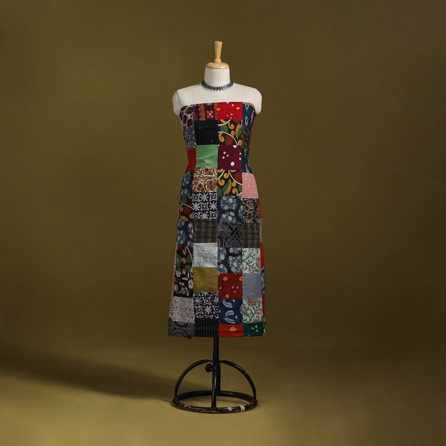 Hand-stitched mosaic cotton unstitched kurta material