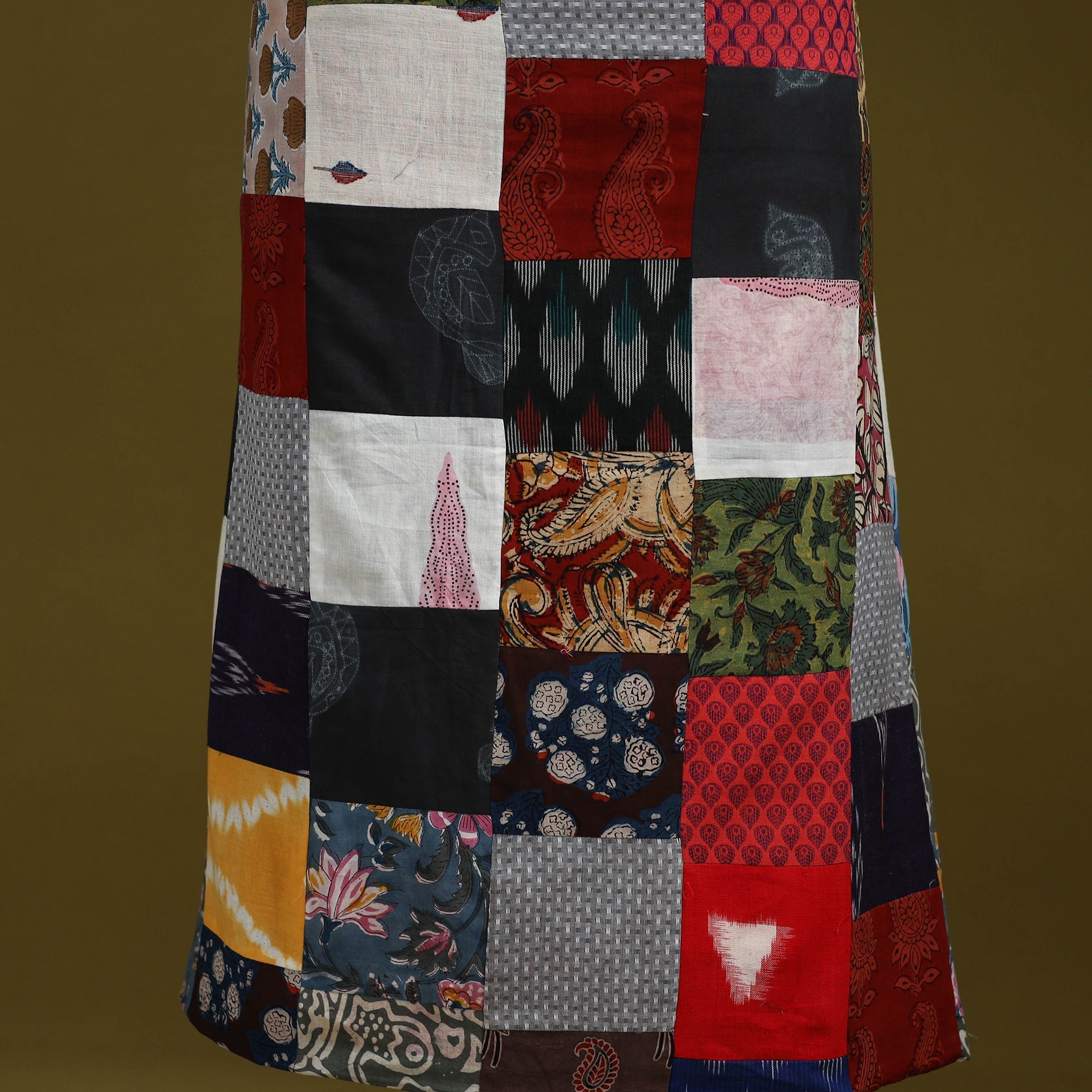 Hand-stitched mosaic cotton unstitched kurta material