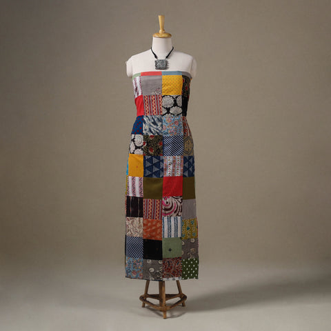 Multicolour Hand-Stitched Mosaic Cotton Kurta Material