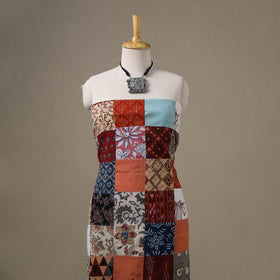 Multicolour Hand-Stitched Mosaic Cotton Kurta Material