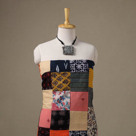 Multicolor - hand-stitched mosaic cotton unstitched kurta