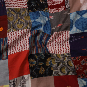 Multicolor - hand-stitched mosaic cotton unstitched kurta