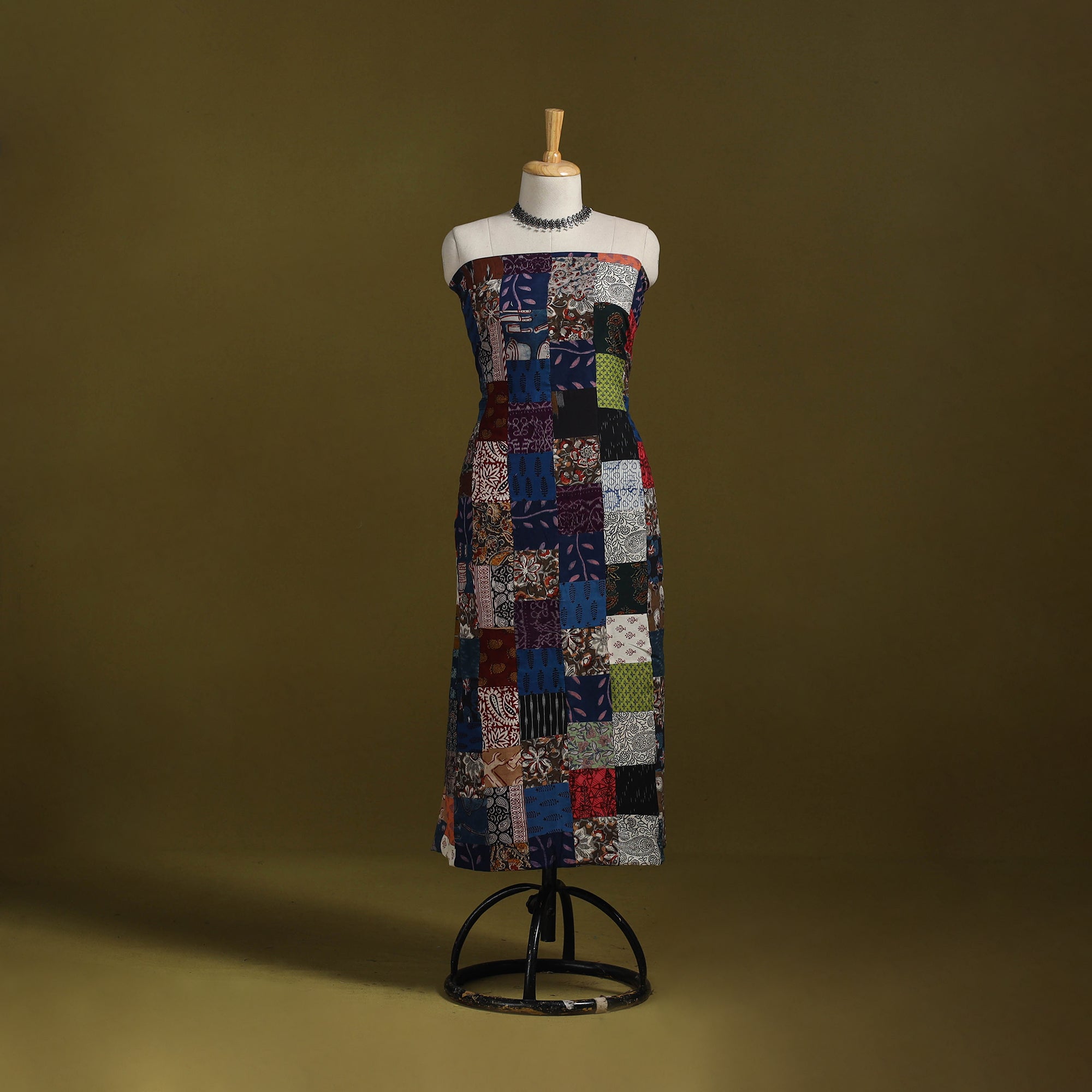 Hand-stitched mosaic cotton unstitched kurta material