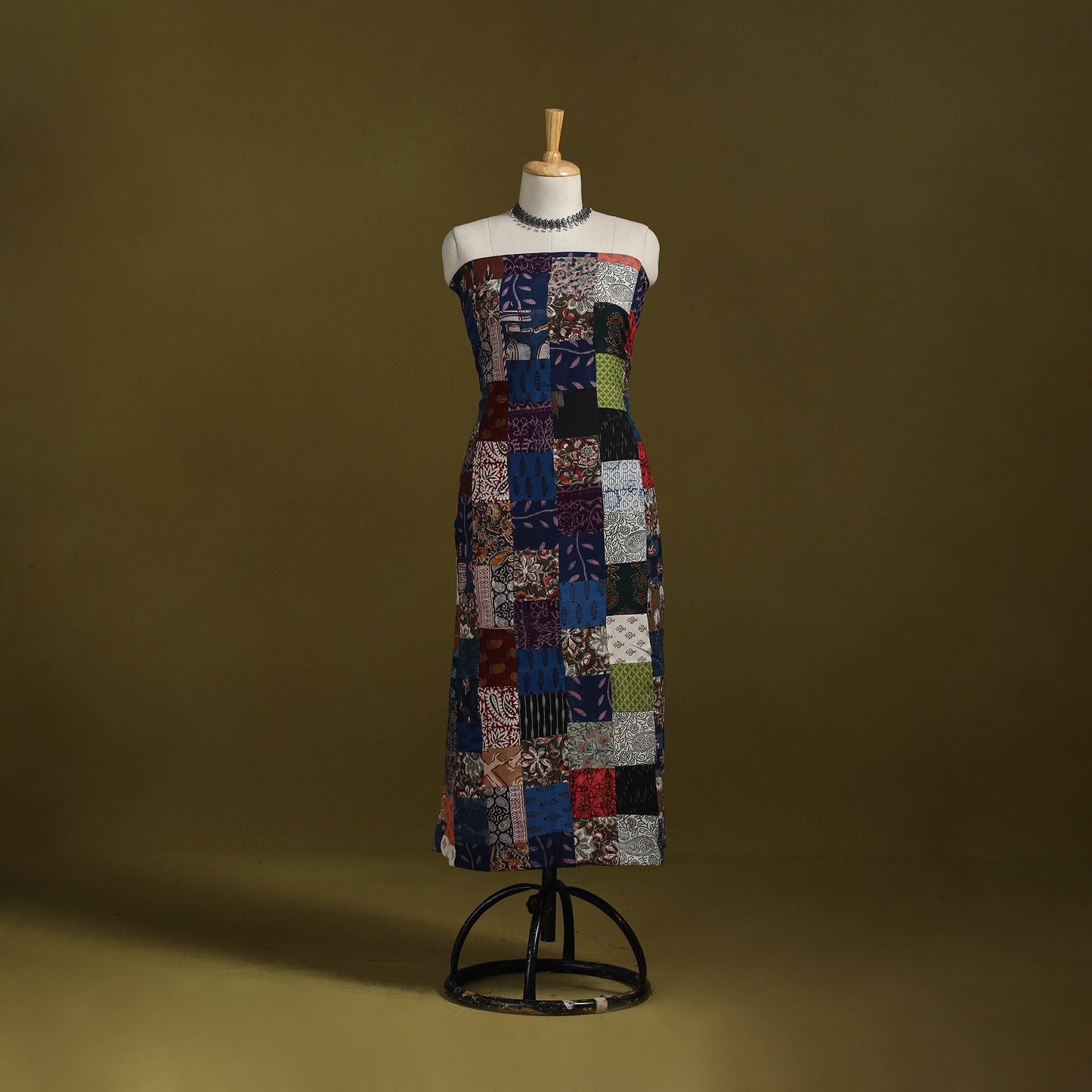 Hand-stitched mosaic cotton unstitched kurta material