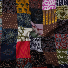 Multicolour Hand-Stitched Mosaic Cotton Kurta Material