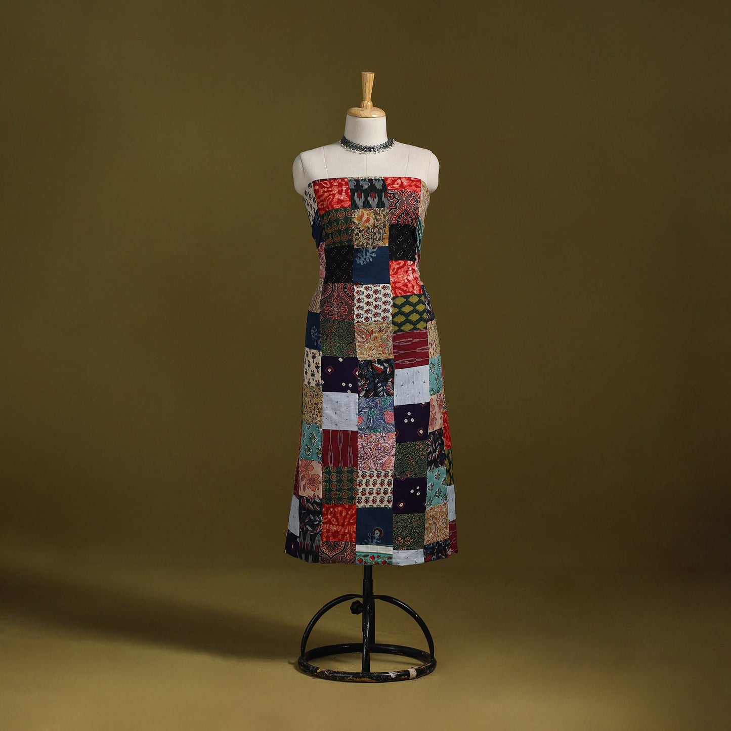 Hand-stitched mosaic cotton unstitched kurta material