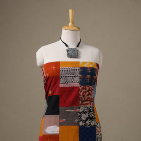 Multicolour Hand-Stitched Mosaic Cotton Kurta Material