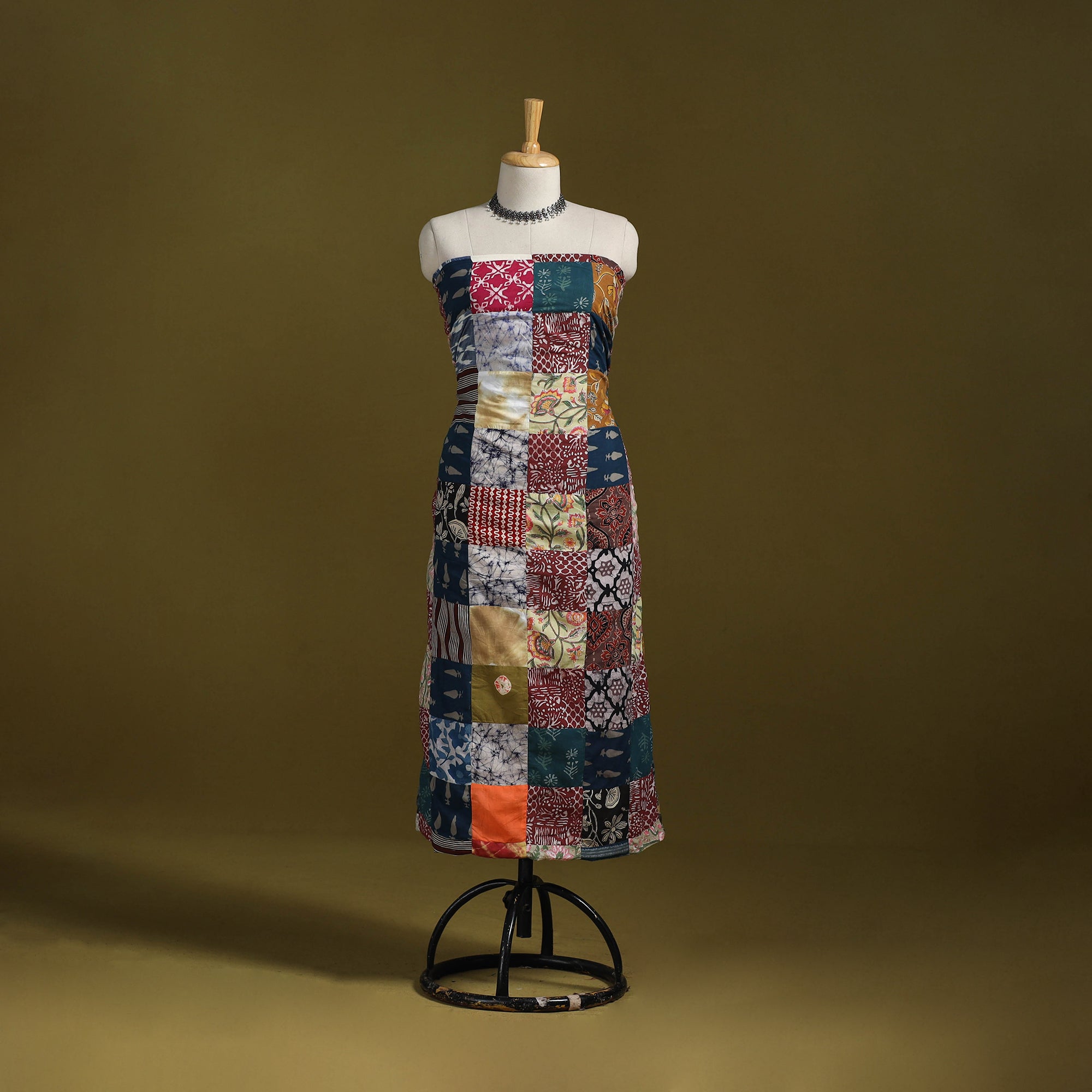 Hand-stitched mosaic cotton unstitched kurta material