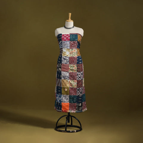 Hand-stitched mosaic cotton unstitched kurta material