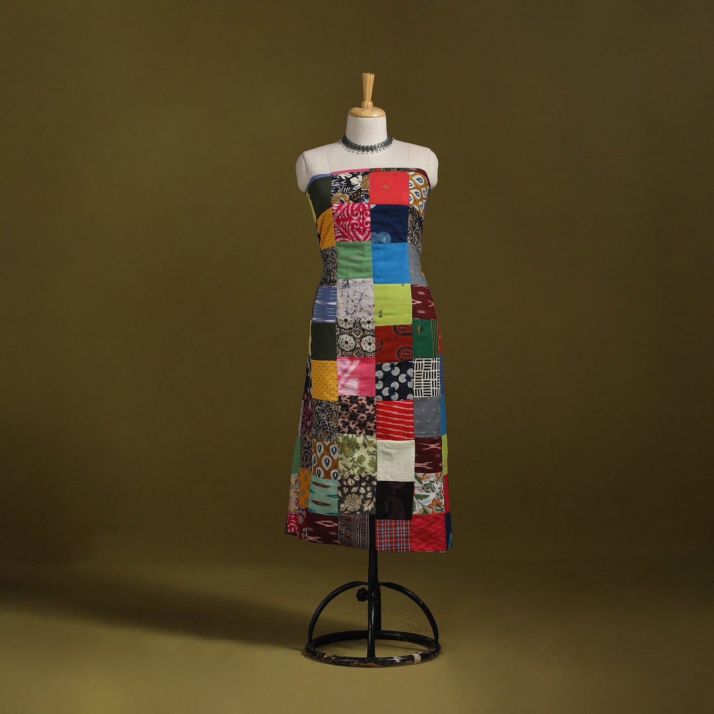 Hand-stitched mosaic cotton unstitched kurta material