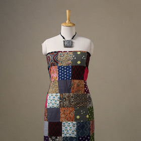 Multicolor - hand-stitched mosaic cotton unstitched kurta
