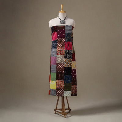 Multicolour Hand-Stitched Mosaic Cotton Kurta Material