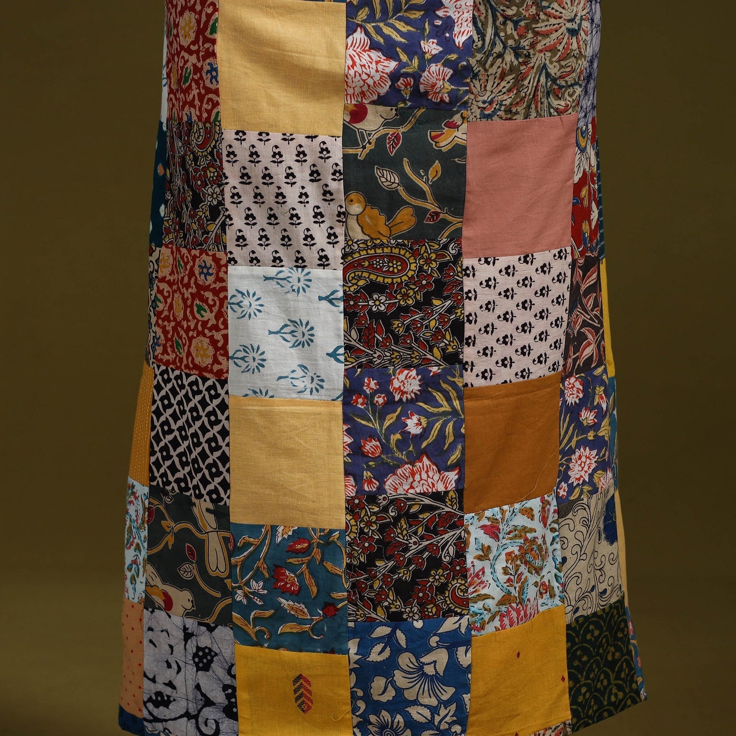 Hand-stitched mosaic cotton unstitched kurta material