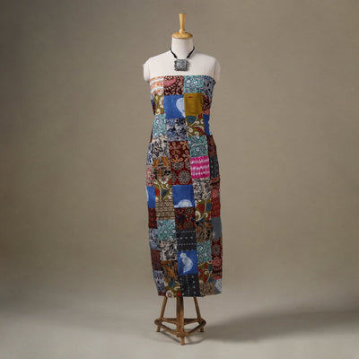 Multicolor - hand-stitched mosaic cotton unstitched kurta