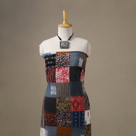 Multicolour Hand-Stitched Mosaic Cotton Kurta Material