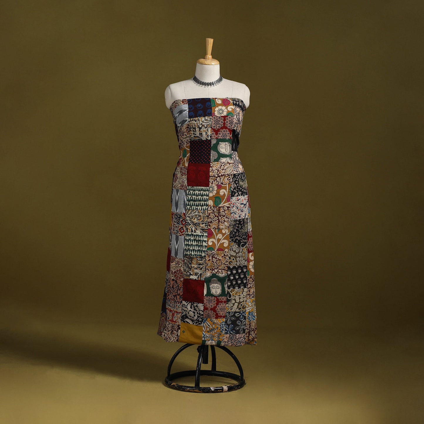 Hand-stitched mosaic cotton unstitched kurta material