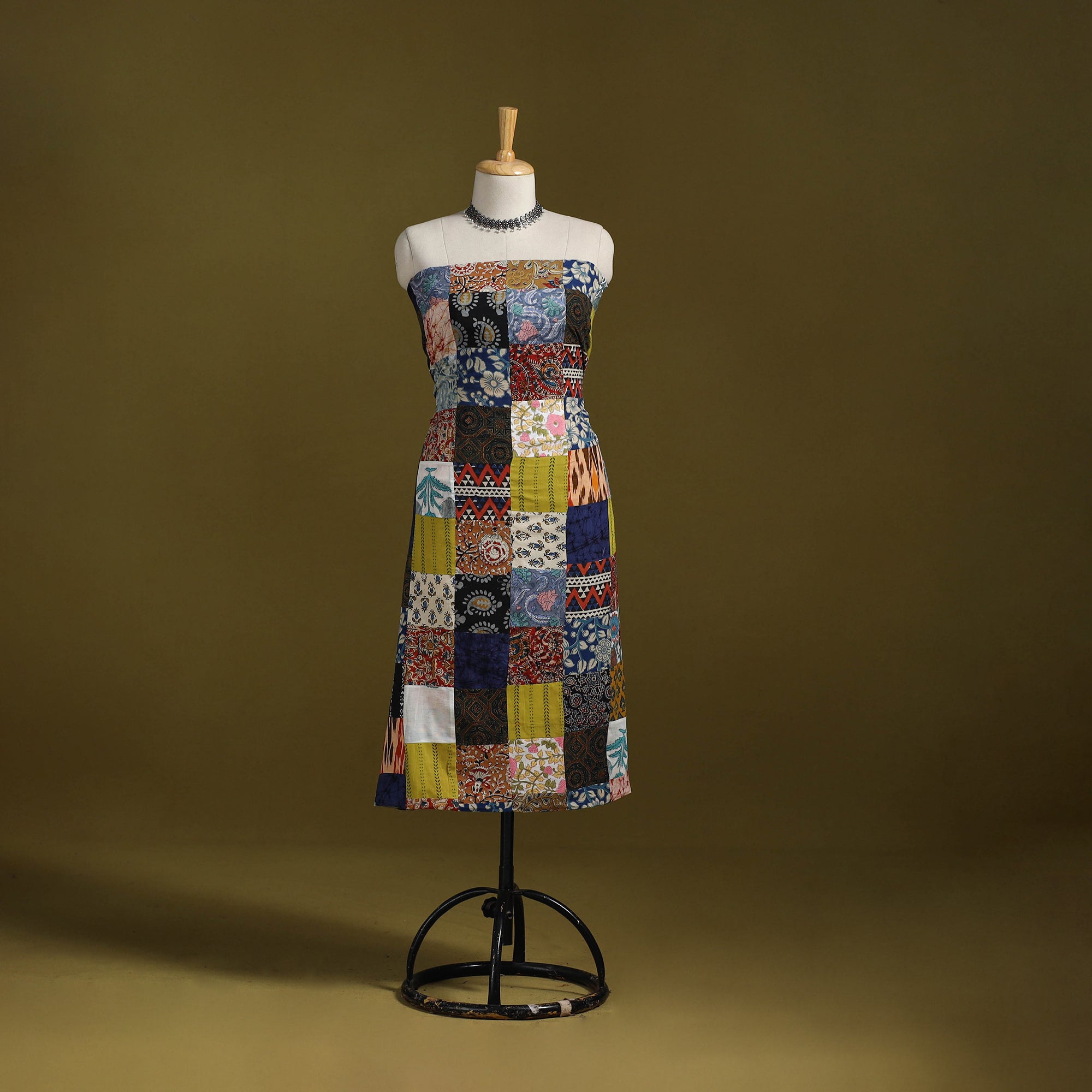 Hand-stitched mosaic cotton unstitched kurta material