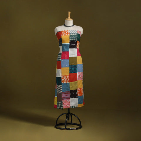 Hand-stitched mosaic cotton unstitched kurta material