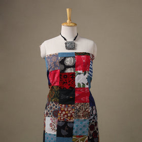 Multicolour Hand-Stitched Mosaic Cotton Kurta Material