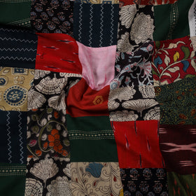 Multicolour Hand-Stitched Mosaic Cotton Kurta Material