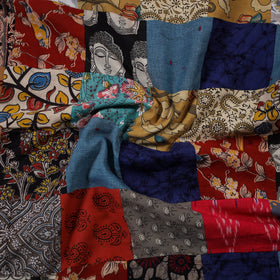 Multicolour Hand-Stitched Mosaic Cotton Kurta Material