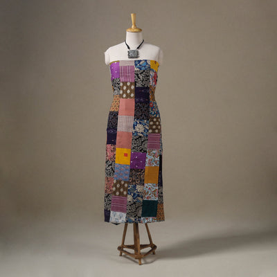 Multicolour Hand-Stitched Mosaic Cotton Kurta Material