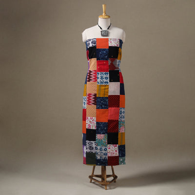 Multicolour Hand-Stitched Mosaic Cotton Kurta Material