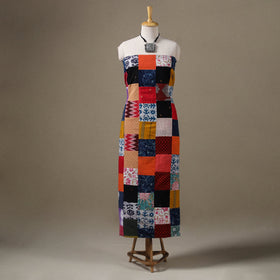 Multicolour Hand-Stitched Mosaic Cotton Kurta Material