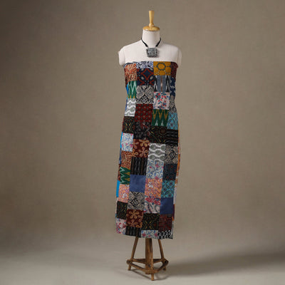 Multicolour Hand-Stitched Mosaic Cotton Kurta Material