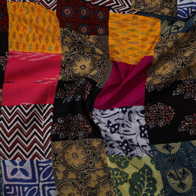 Multicolour Hand-Stitched Mosaic Cotton Kurta Material