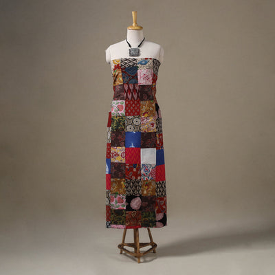 Multicolour Hand-Stitched Mosaic Cotton Kurta Material