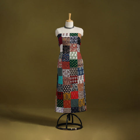 Hand-stitched mosaic cotton unstitched kurta material (3m)