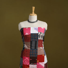 Hand-stitched mosaic cotton unstitched kurta material (3m)