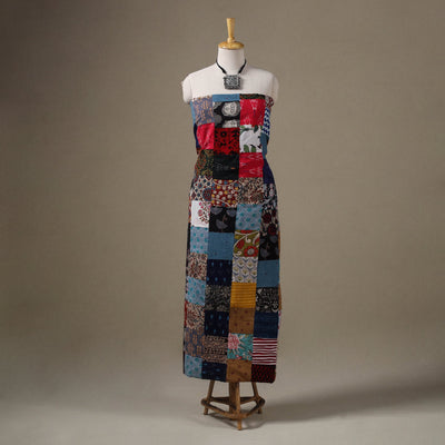 Multicolour Hand-Stitched Mosaic Cotton Kurta Material