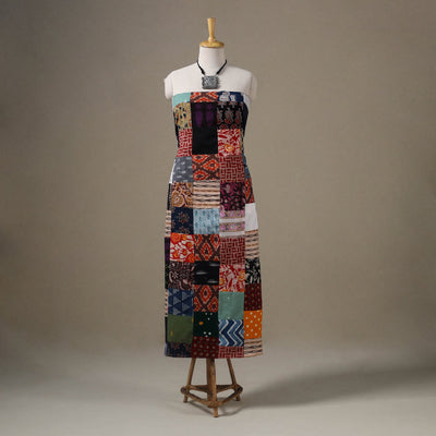 Multicolour Hand-Stitched Mosaic Cotton Kurta Material