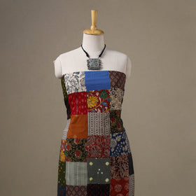 Multicolor - hand-stitched mosaic cotton unstitched kurta