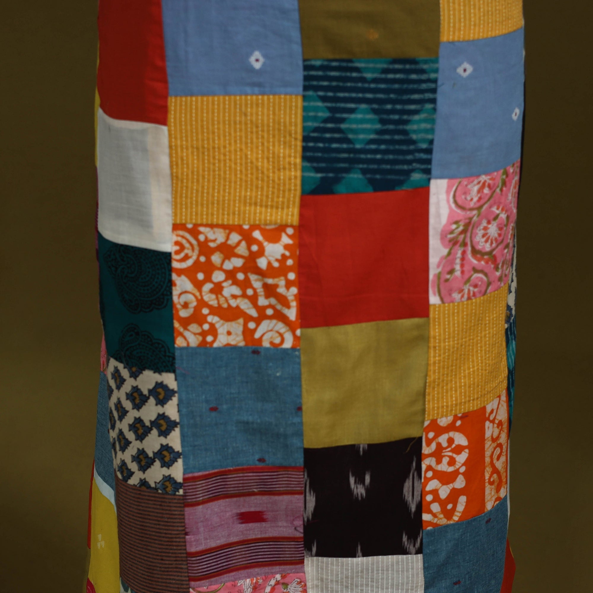 Hand-stitched mosaic cotton unstitched kurta material