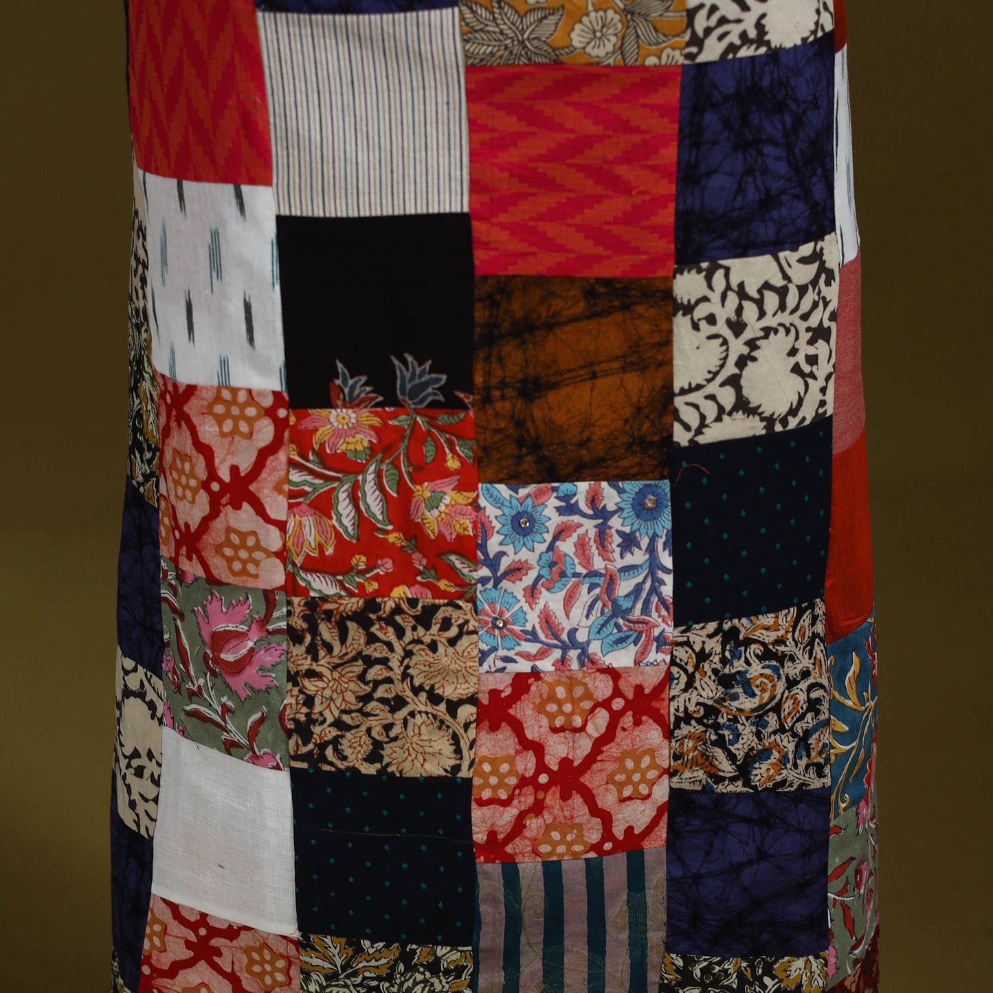 Hand-stitched mosaic cotton unstitched kurta material