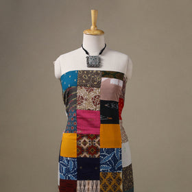 Multicolour Hand-Stitched Mosaic Cotton Kurta Material