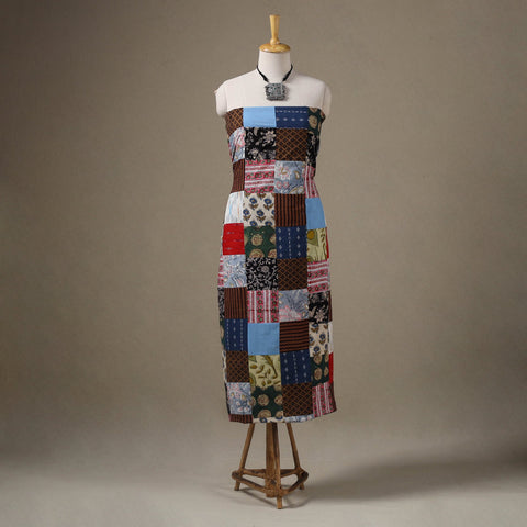Multicolor - hand-stitched mosaic cotton unstitched kurta