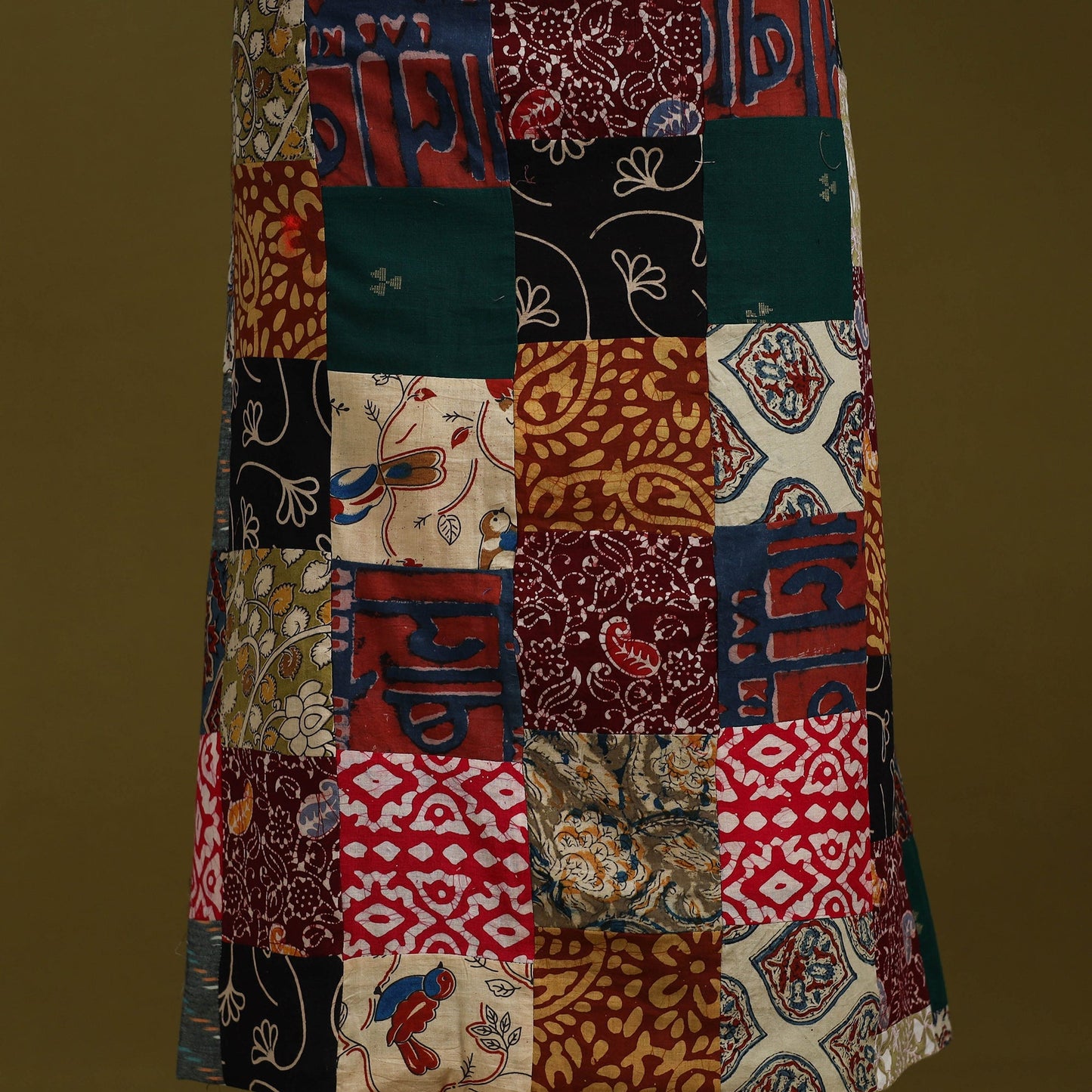 Hand-stitched mosaic cotton unstitched kurta material