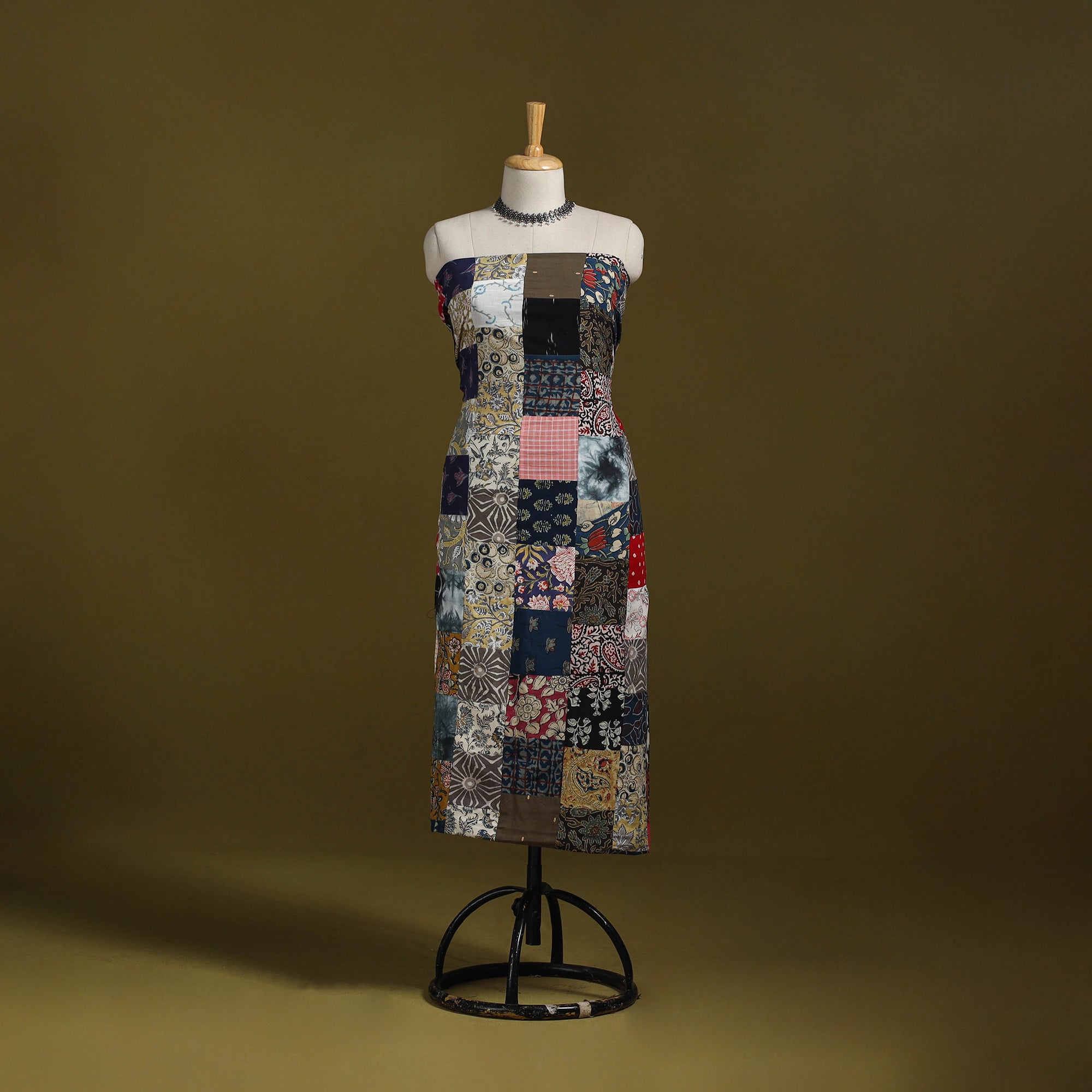 Hand-stitched mosaic cotton unstitched kurta material