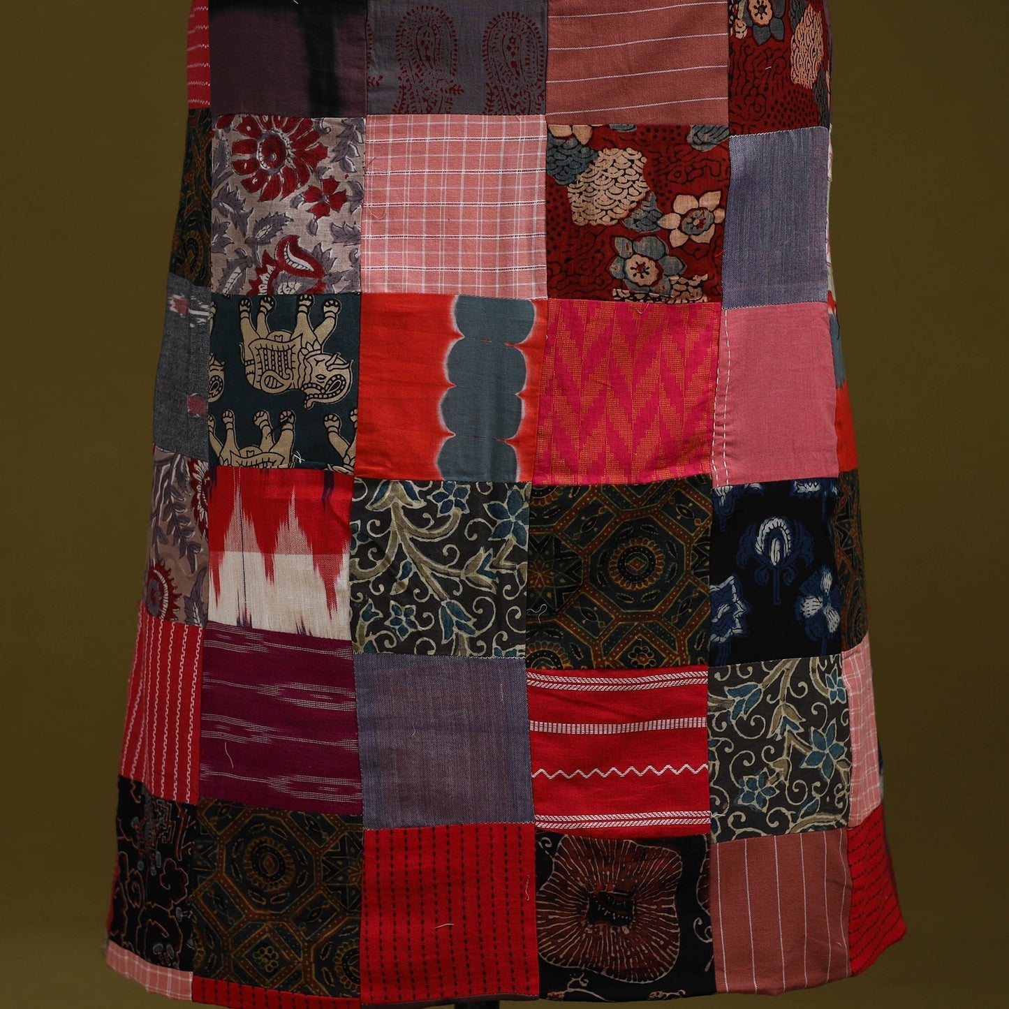 Hand-stitched mosaic cotton unstitched kurta material