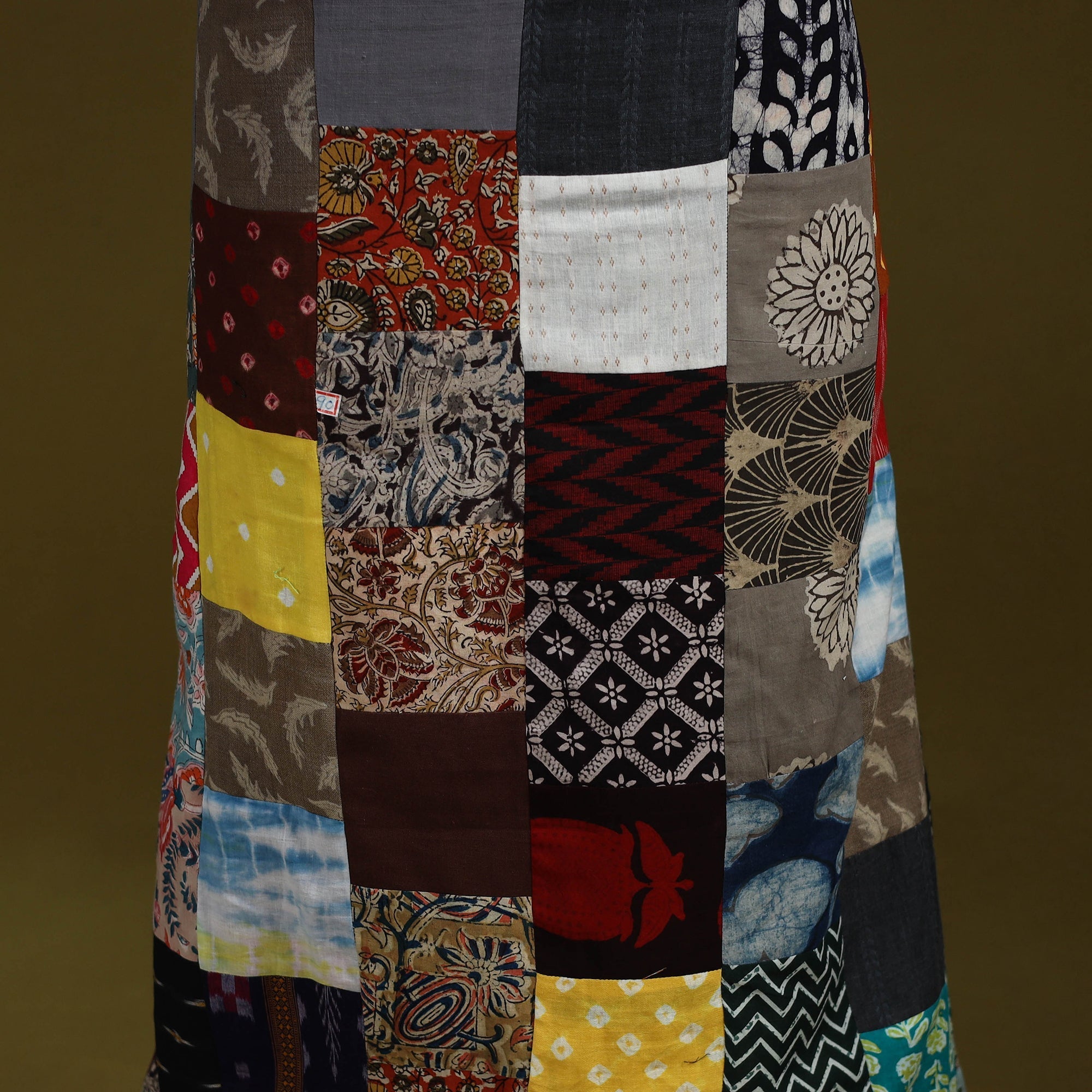 Hand-stitched mosaic cotton unstitched kurta material