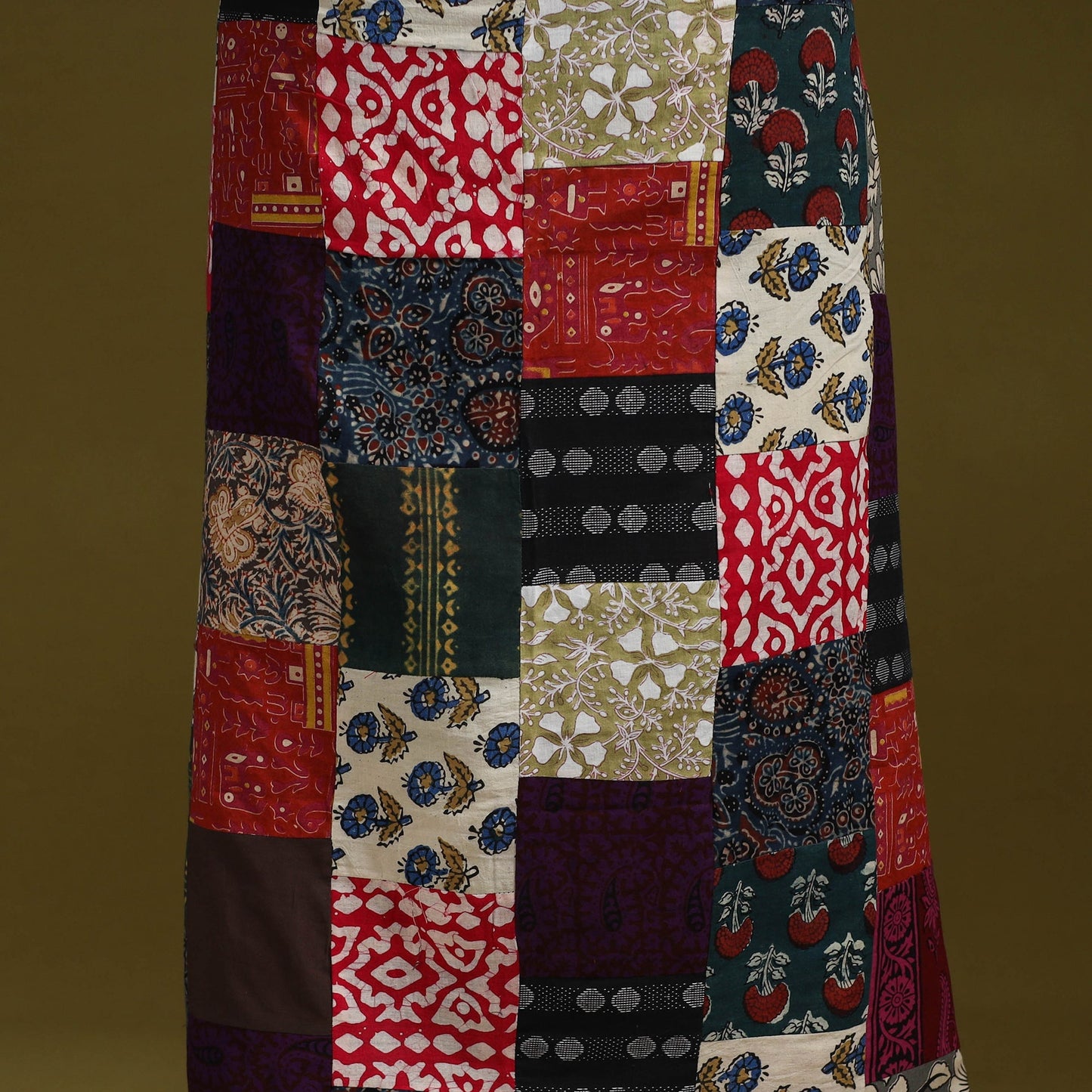 Hand-stitched mosaic cotton unstitched kurta material